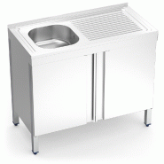 FRICOSMOS Evier à portes battantes 1C,ED 1000x500x850 mm. Dimensions bassin 420x350x150 mm. - inox 051228OST
