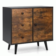 Helloshop26 - Buffet bas industriel buffet scandinave 3 tiroirs placard à porte étagère réglable kit anti renversement inclus meuble 20_0007944 - Helloshop26 - Buffet bas industriel buffet scandinave 3 tiroirs placard à porte étagère réglable kit anti renversement inclus meuble 20_0007944 -