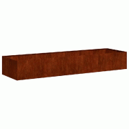 Helloshop26 - Jardinière extérieure style moderne profonde 280 x 80 x 40 cm avec drainage efficace en acier rouillé 02_0051548 - inox 3000236974493