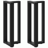 Helloshop26 - Lot de 2 pieds de table console en T 38 x 25 x 73 cm avec niveaux ajustables design moderne en acier noir 02_0057313 - noir acier 300023