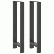 Helloshop26 - Lot de 2 pieds de table de bar modernes acier 50 x 100 cm avec niveleurs réglables en anthracite 02_0057582 - acier 3000240118838