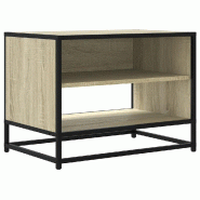 Helloshop26 - Meuble TV rectangulaire pratique industriel salon 61 x 40 x 46 cm en bois d'ingénierie chêne sonoma 02_0049616 - métal 3000235930131