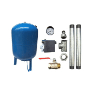 KIT SURPRESSEUR EAU VERTICAL 300L - 2&quot; AVEC PRESSOSTAT ET MANOMÈTRE