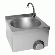 Lave-mains inox cuve ronde avec dosseret 30 mm L2G