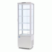 Maxima - 9400815 Vitrine réfrigérée 235L blanc, double vitrage, 4 étagères réglables, LED, ventilée, dégivrage automatique, 51.5x48.5x169 cm -