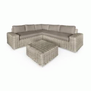 Now's Home - Salon De Jardin D' Angle Resine Tressee+coussins 100% Olefine Antigua - 3256390253268