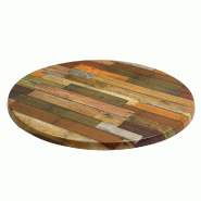Plateau rond de table extérieur Werzalit Ø60cm décor plancha rouge