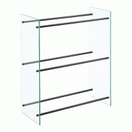 Porte-bûches robuste range-bûches solide support pour bois de chauffage rangement efficace verre trempé acier laqué 80 x 100 x 35 cm transparent noir 03_0005976 Porte-bûches robuste range-bûches solide support pour bois de chauffage rangement efficace verre trempé acier laqué 80 x 100 x 35 cm transparent noir 03_0005976