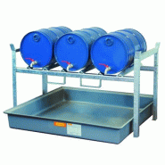 Rayonnage 800 pour 3 fûts de 60 litres - Pour huiles, lubrifiants - CEMO - 7674F Rayonnage 800 pour 3 fûts de 60 litres - Pour huiles, lubrifiants - CEMO - 7674F