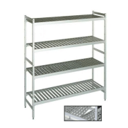 Rayonnage alimentaire duralinox 4 niveaux clayette polymere ajouree h1800 p560 fermod_0