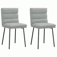 VidaXL Chaises à Manger Lot De 2 Gris Clair Velours - gris 4101282 VidaXL Chaises à Manger Lot De 2 Gris Clair Velours - gris 4101282