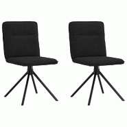 VidaXL Chaises à manger lot de 2 noir tissu Modèle Loriane - 4101234