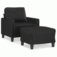 VidaXL Fauteuil avec repose-pied Noir 60 cm Similicuir Modèle Vega Executive Horizon - 8721012059863