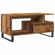 VidaXL Table basse vieux bois 90x49x45 cm bois d'ingénierie Modèle Tradition Élite - 857454