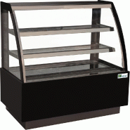 Vitrine pâtisseries noire vitre bombée 2 étagères température +2/+8... - POASIS60