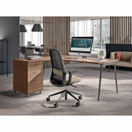 Bureau d'angle design Challenger - bois clair ou foncé - 3 ou 4 tiroirs - pieds métalliques - 140 à 180 cm Bureau d'angle design Challenger - bois clair ou foncé - 3 ou 4 tiroirs - pieds métalliques - 140 à 180 cm