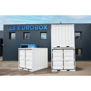 Conteneur de stockage 8 pieds Gris en acier étanche - Eurobox - 3D containers