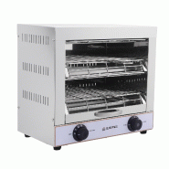 Cuistance Toaster professionnel inox 2 niveaux QT2 – 3 kW, minuterie réglable - gris QT2