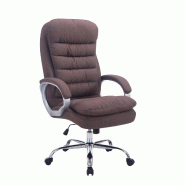 Décoshop26 - Fauteuil de bureau ergonomique et confortable jusqu'à 235 kg en tissu marron et métal chromé 10_0002401 - marron métal 3000251005615