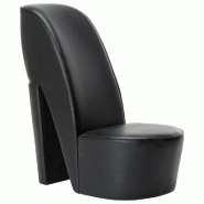 Décoshop26 - Fauteuil lounge design moderne en forme de chaussure à talon haut noir PVC noir DEC026790 - noir 3000256007706