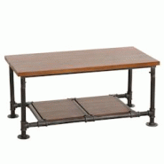 Décoshop26 - Table basse avec espace de rangement table d'appoint industrielle en bois marron et métal 48x100x50 cm 04_0008465 - marron 3000262577200 Décoshop26 - Table basse avec espace de rangement table d'appoint industrielle en bois marron et métal 48x100x50 cm 04_0008465 - marron 3000262577200