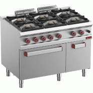 Diamond - Fourneau 6 feux vifs, four gaz GN 2/1, armoire neutre - réf. G7/6BFA11-N - gris AKS-G7/6BFA11-N