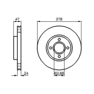 Disque de frein Bosch 0986478427 - boîte de 2 disques ventilés - 4 trous - épaisseur 24 mm Disque de frein Bosch 0986478427 - boîte de 2 disques ventilés - 4 trous - épaisseur 24 mm