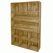 Etagère présentation bouteilles Westside L116xP31xH200cm - bois rainuré épaisseu