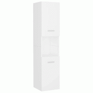 Helloshop26 - Armoire de salle de bain design épuré 30 x 30 x 130 cm rangement pratique en bois d'ingénierie blanc 02_0047835 - blanc Bois massif 3