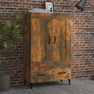Helloshop26 - Buffet bahut commode armoire meuble de rangement organisateur cuisine salle de séjour salon haut 70 x 31 x 115 cm bois 02_0033550 - Boi