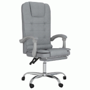 Helloshop26 - Fauteuil de bureau massage inclinable de bureau informatique étude clair tissu gris 02_0025385 - gris métal 3000215308639
