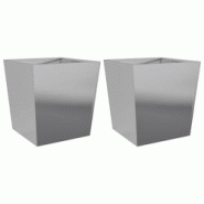 Helloshop26 - Jardinière bac lit surélevé plantes fleurs jardin terrasses lot de 2 50 x 50 x 50 cm acier galvanisé gris 02_0038992 - 3000217957613 Helloshop26 - Jardinière bac lit surélevé plantes fleurs jardin terrasses lot de 2 50 x 50 x 50 cm acier galvanisé gris 02_0038992 - 3000217957613