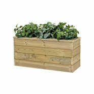 HORTALIA Jardinière en bois avec réserve d’eau Nidum Basic 86 x 34 x 40 cm – Intérieur et extérieur - marron Bois massif N834