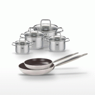 Lot Poêles 28/32 cm céramique Elo Bistro Line et 4 Faitouts inox Elo Citrin - noir 3176239968859