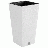 Prosperplast - Jardinière blanche avec réserve d’eau, collection FURU - 39,5x39,5x75,5 cm, capacité de 37 L - blanc plastique polypropylène ZA5304