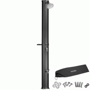 TecTake GmbH tectake Douche solaire Ofanto 35 l - avec housse/plateau noir - noir plastique 406586