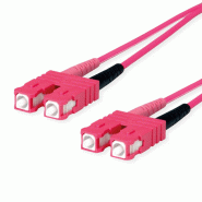 TELEGÄRTNER Cordon FO 2x G50/125 OM4, 1x SC Duplex - 1x SC Duplex, violet, 2 m_0