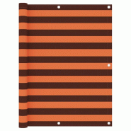 VidaXL Écran de balcon Orange et marron 120x400 cm Tissu Oxford Modèle Shade Line - marron 134933