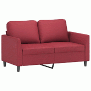 VidaXL Canapé à 2 places Rouge bordeaux 120 cm Similicuir Modèle Aero Pure Élite - Matériau naturel 359331