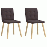 VidaXL Chaises à Manger Lot De 2 Marron Foncé Tissu - 4101072 VidaXL Chaises à Manger Lot De 2 Marron Foncé Tissu - 4101072