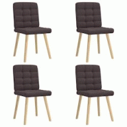 VidaXL Chaises à Manger Lot De 4 Marron Foncé Tissu - 8721158566409 VidaXL Chaises à Manger Lot De 4 Marron Foncé Tissu - 8721158566409