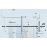 21584 - Arceau urbain en acier galvanisé - Ø60 mm - Longueur 1240 mm - Virages - Procity_1