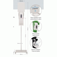 Station de désinfection des mains manuelle - sanimains - l38 x p38 x h163cm