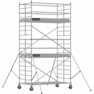 Échafaudage roulant aluminium DOCKER 150 version lisses - Hauteur de travail : 5,90 m - DUARIB - 7225040 Échafaudage roulant aluminium DOCKER 150 version lisses - Hauteur de travail : 5,90 m - DUARIB - 7225040