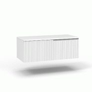 AQA Design Base avec top 1 tiroir  en MDF mat VENERE L.100 P.45 H.37 MPVE101HTOP-Ø1 - blanc Bois manufacturé MPVE101HTOP-O1