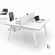 Bureau bench 2 personnes Pigreco - Martex. - 140, Blanc