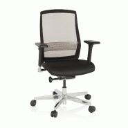 Chaise bureau / siège pivotant FOUNTAINE tissu maille transparent / assise tissu noir hjh OFFICE - noir polyester 657658