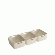 Curver - JUTE RECYCLING boîte de rangement M 12L, set de 3, blanc cassé - blanc plastique 247506 Curver - JUTE RECYCLING boîte de rangement M 12L, set de 3, blanc cassé - blanc plastique 247506