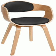 Décoshop26 - Chaise de salle à manger design scandinave en PVC noir et structure en bois clair 10_0001911 - noir Bois massif 3000250734295