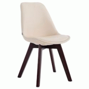 Décoshop26 - Chaise de salle à manger x1 style scandinave en PVC crème support 4 pieds en bois couleur noyer 10_0003748 - 3000251745979 Décoshop26 - Chaise de salle à manger x1 style scandinave en PVC crème support 4 pieds en bois couleur noyer 10_0003748 - 3000251745979